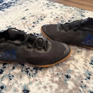 Adidas indoor Black Sneakers with Blue Highlights